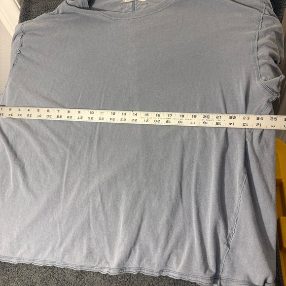 We The Free Soft Blue Oversized Short Sleeve Tee with Asymmetrical Seams- Size L - Picture 5 of 5